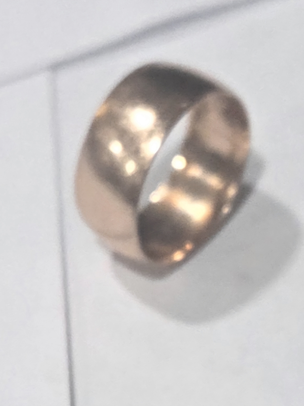 Wide Smooth Gold Tone Band Ring 14K GOLD